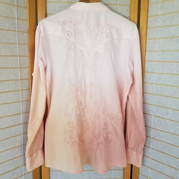 Women's Wrangler Pearl Snap Western Shirt Embroidered 100% Cotton Size Large - Picture 8 of 12